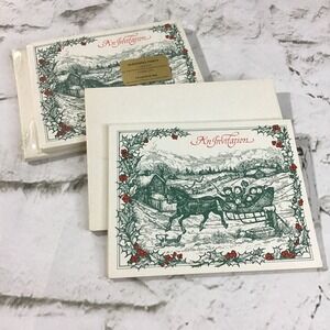 Vintage Sledding Party Christmas Invitations Lot Of 6 W/Sealed 12Pack By Current